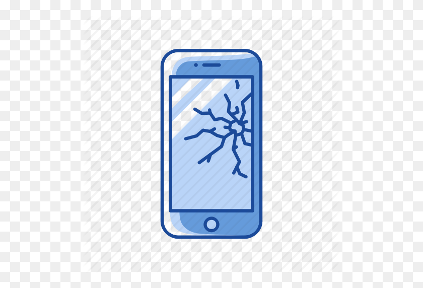 512x512 Cracked, Cracked Screen, Phone, Shattered Icon - Cracked Screen PNG