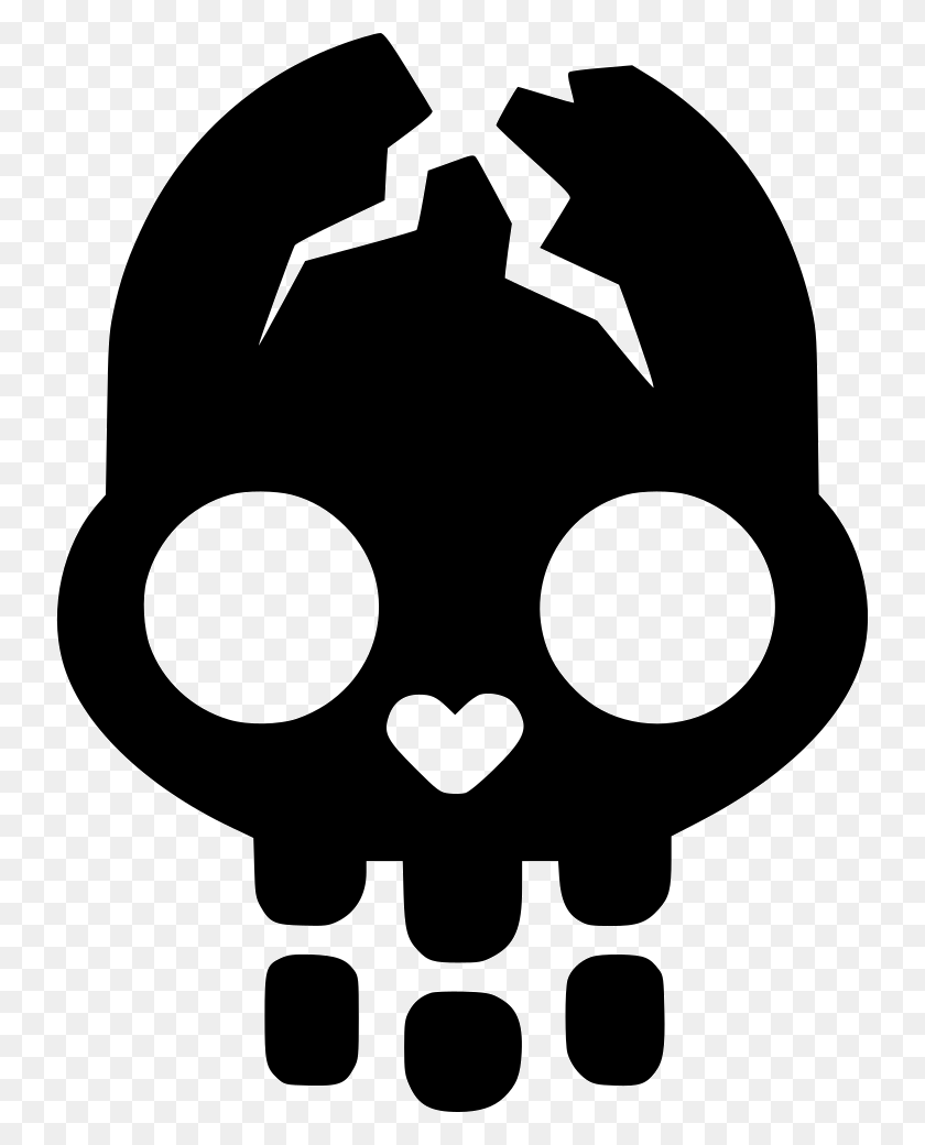 738x980 Cracked Skull Png Icon Free Download - Skull Icon PNG