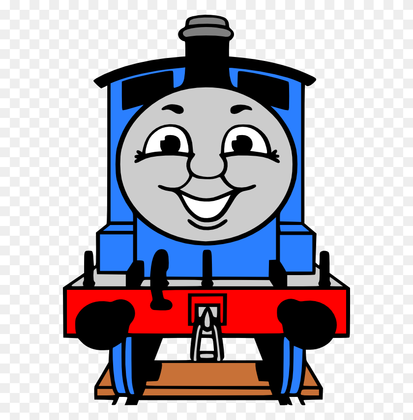 584x795 Elaboración Con Meek Thomas The Tra Svgs - Train On Tracks Clipart