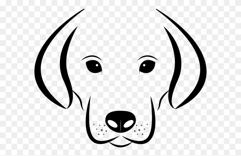 600x482 Хитрое Вдохновение Собака Лицо Картинки Клипарт - Собака Черно-Белый Клипарт