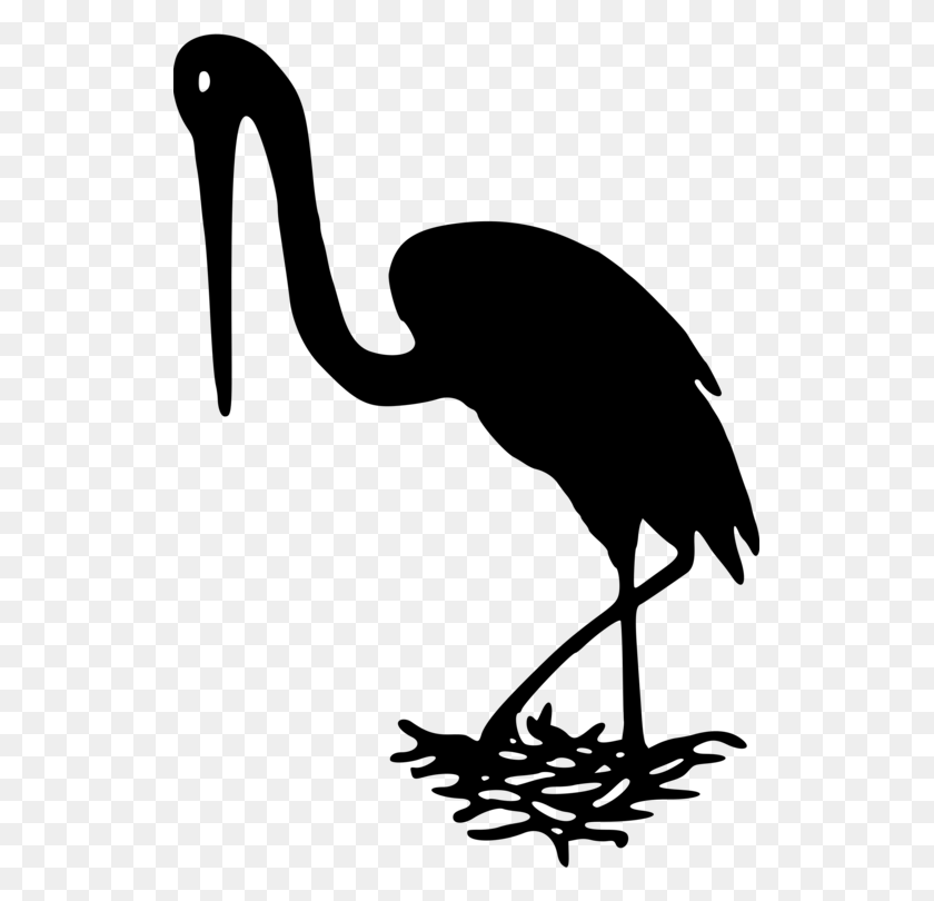 527x750 Crane Bird White Stork Beak Pelican - Pelican Clipart Black And White