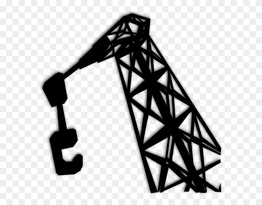 594x599 Crane Black Clip Art - Construction Clipart Black And White