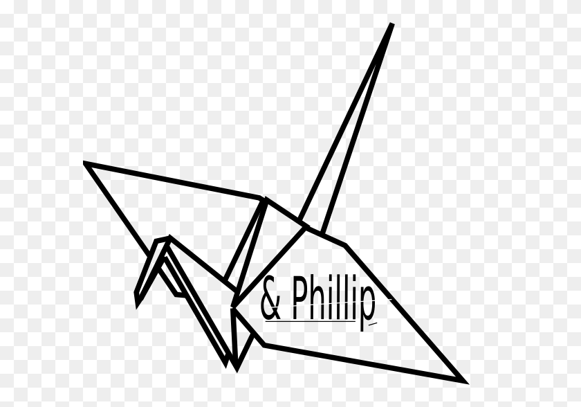 600x528 Crane Philip Clip Art - Origami Crane Clipart
