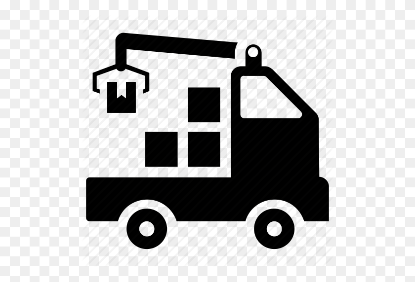 512x512 Crane Truck, Heavy Machinery, Logistics Crane, Mobile Crane, Tow - Towing Hook Clipart
