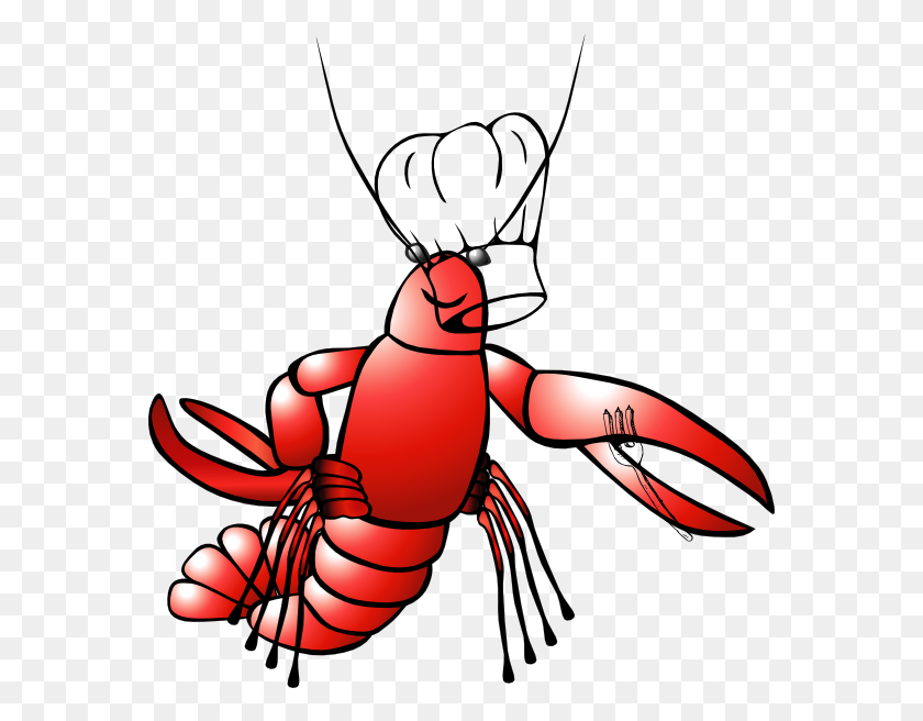 570x596 Crawfish Chef Clip Art - Seafood Clipart