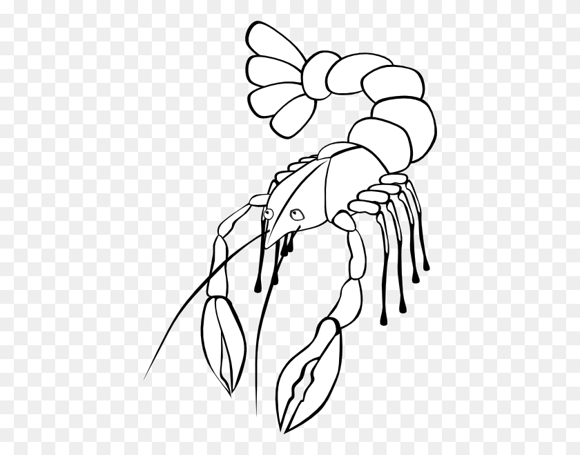 426x599 Crawfish Clip Art - Shrimp Clipart Black And White