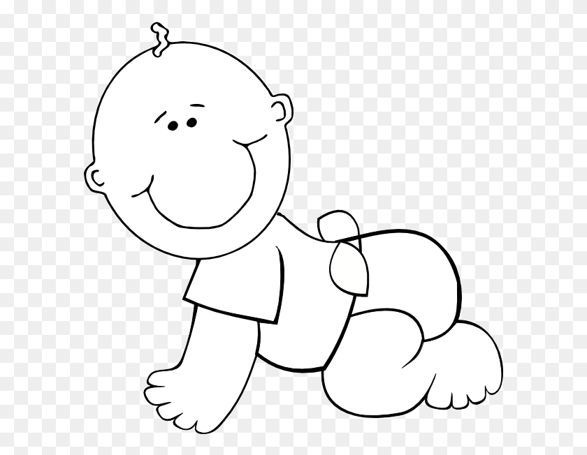 600x592 Crawling Baby Boy Outline Png, Clip Art For Web - Clipart Baby Boy