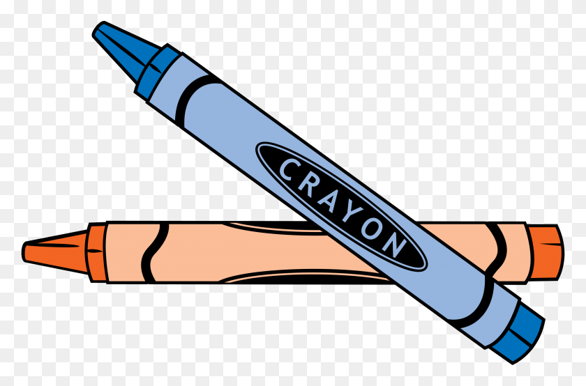 2400x1521 Crayon Clip Art - Pen Writing Clipart