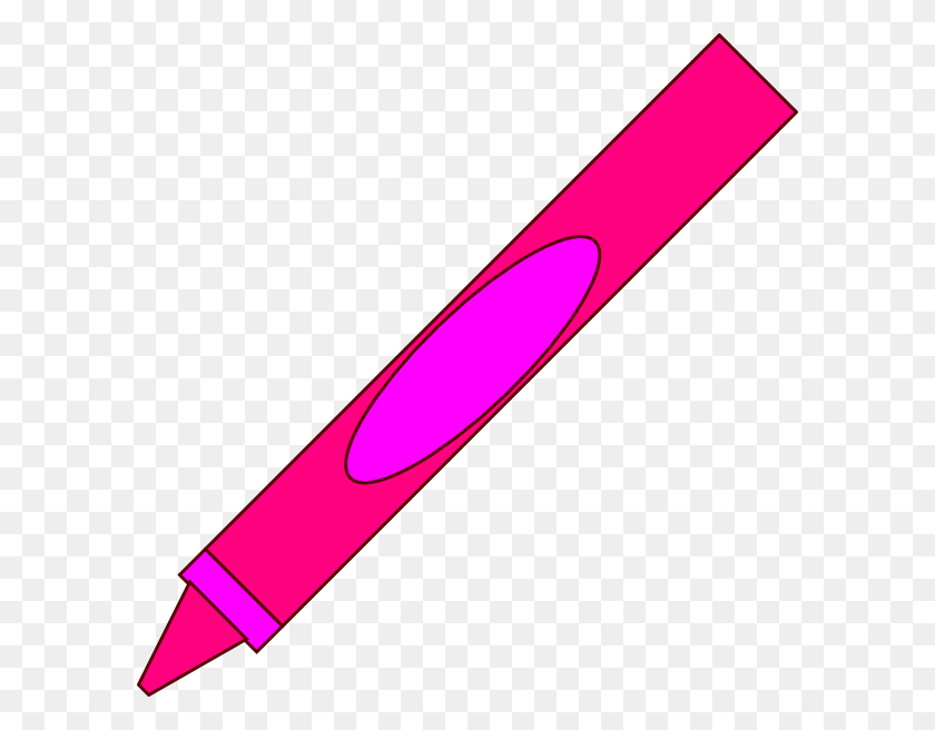 594x596 Crayon Clipart - Pink Crayon Clipart