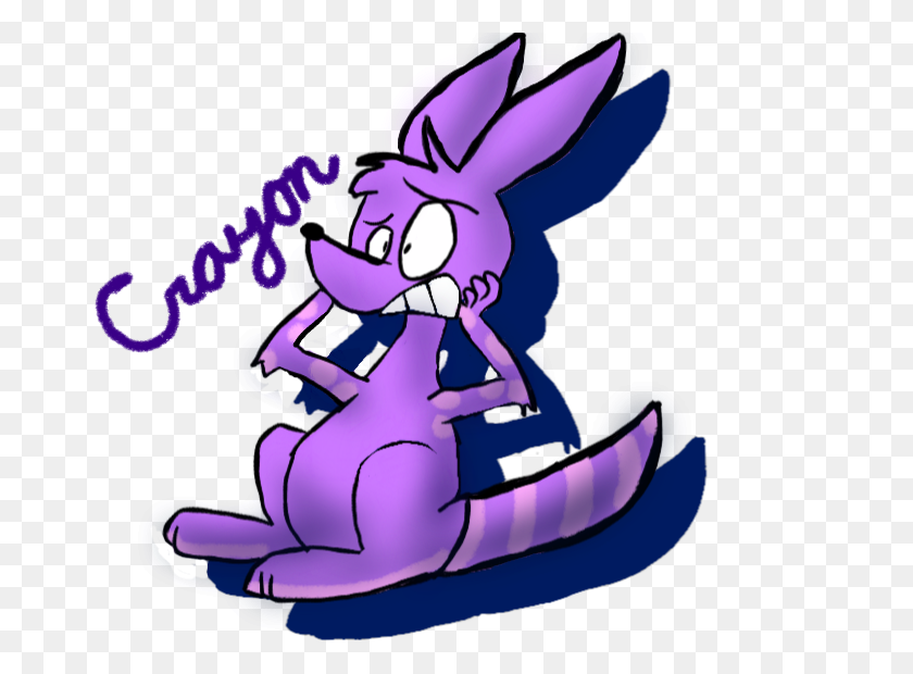 718x560 Crayon The Kangaroo - Purple Crayon Clipart