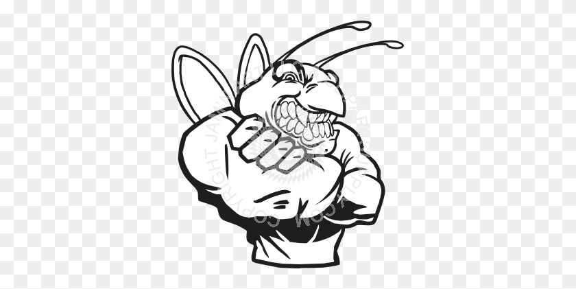 339x361 Crazy Bee With Arms Crossed - Crossed Arms Clipart