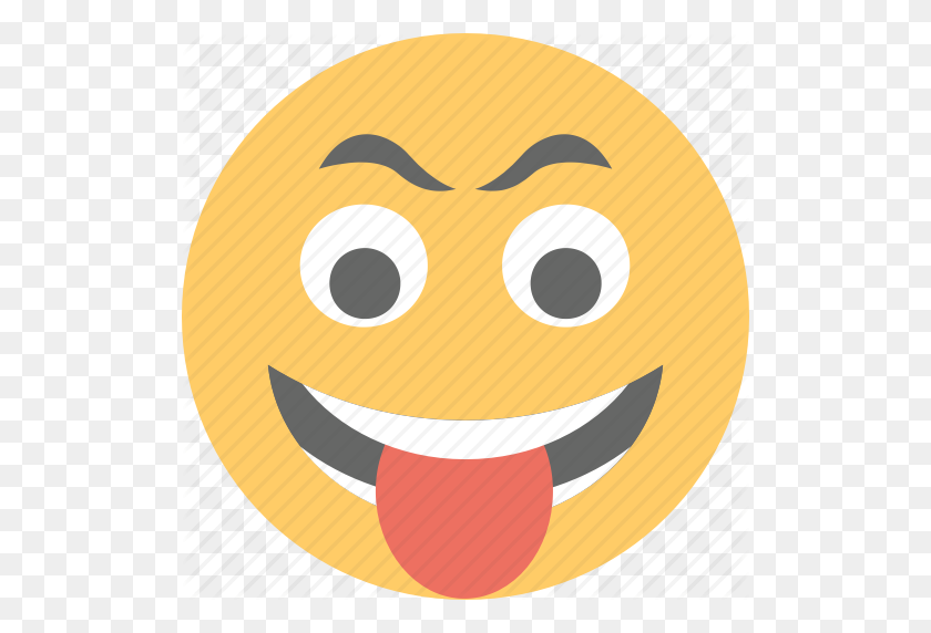 512x512 Crazy Face, Emoji, Naughty, Smiley, Stuck Out Tongue Icon - Tongue Emoji PNG