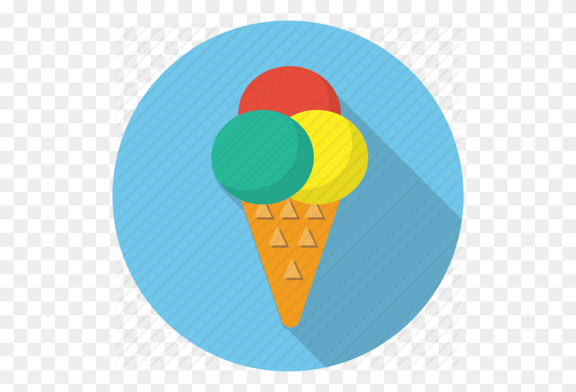512x512 Сливки, Еда, Лед, Мороженое, Конус Мороженого, Мороженое, Значок Вафельного Стаканчика - Клипарт Вафельного Рожка