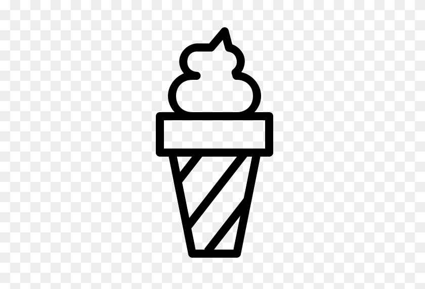 512x512 Cream Icons - Ice Cream Cone Clipart Black And White