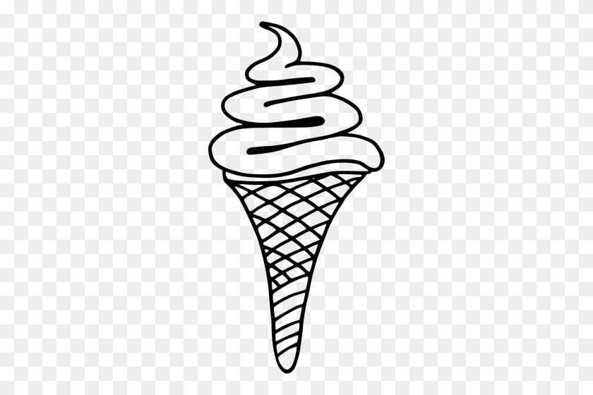 250x500 Сливочное Мороженое - Лопатка Для Мороженого, Черно-Белый Клипарт
