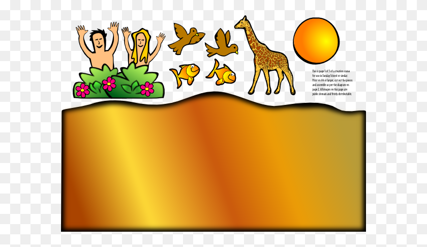 600x425 Creation Scene Giraffe Clip Art - Garden Of Eden Clipart