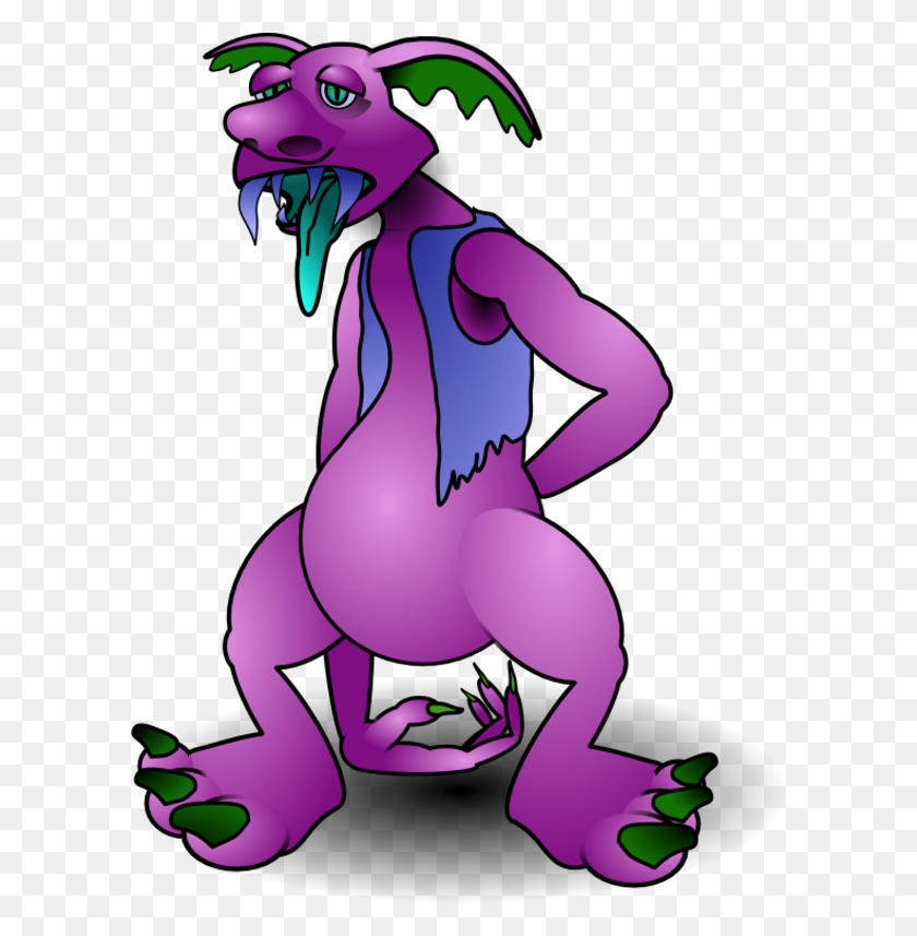 600x797 Creature Clipart Purple Monster - Monster Teeth Clipart