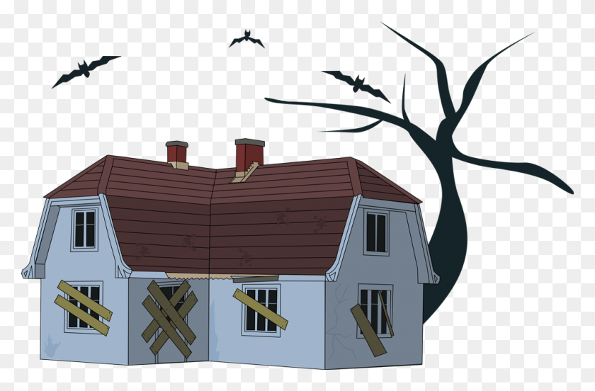 1000x632 Creepy Clipart Cottage - House Roof Clipart