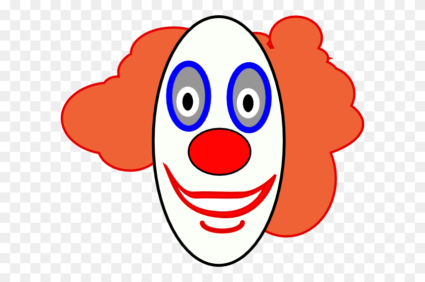 600x497 Creepy Clown Face Clip Art - Clown Clipart