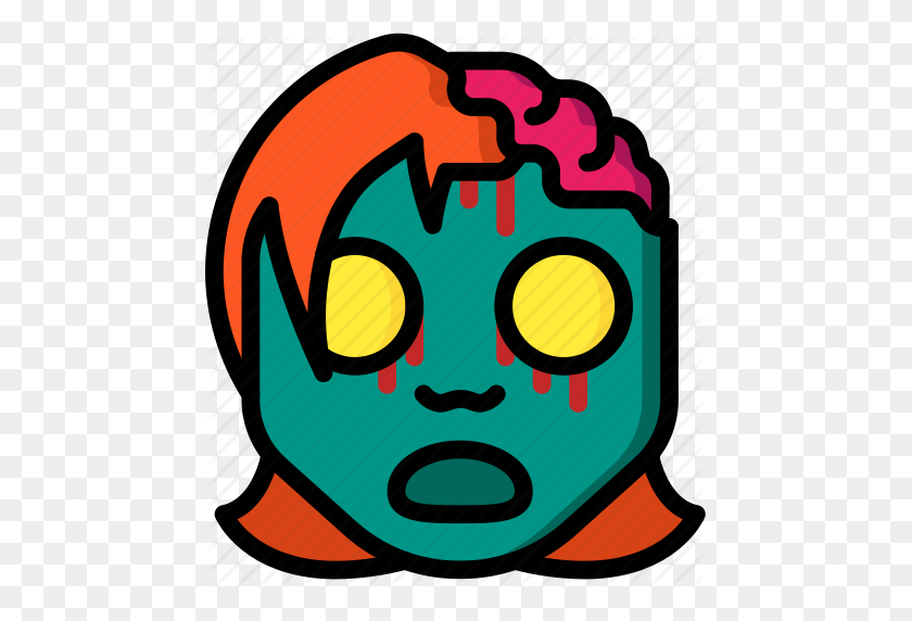 461x512 Creepy, Emojis, Girl, Halloween, Scary, Spooky, Zombie Icon - Zombie PNG