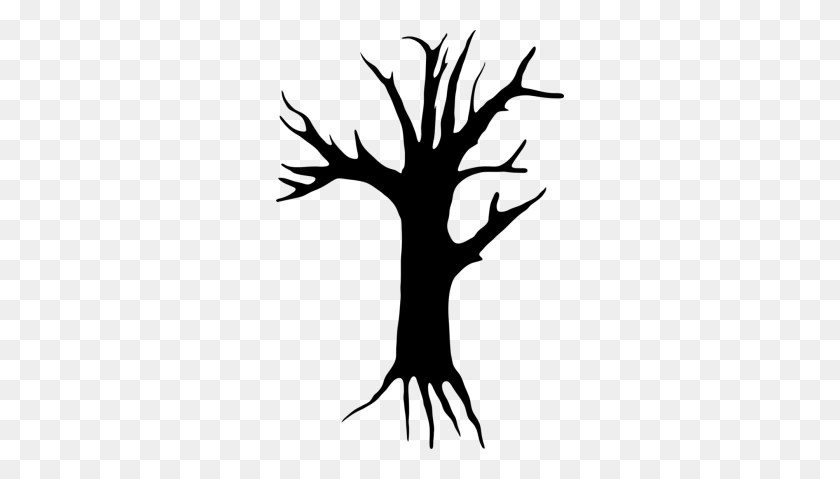 288x419 Creepy Tree Clipart Outline - Tree Outline Clipart