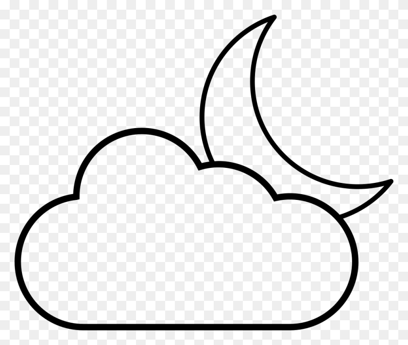 980x818 Crescent Moon Behind A Cloud Png Icon Free Download - Cloud Drawing PNG