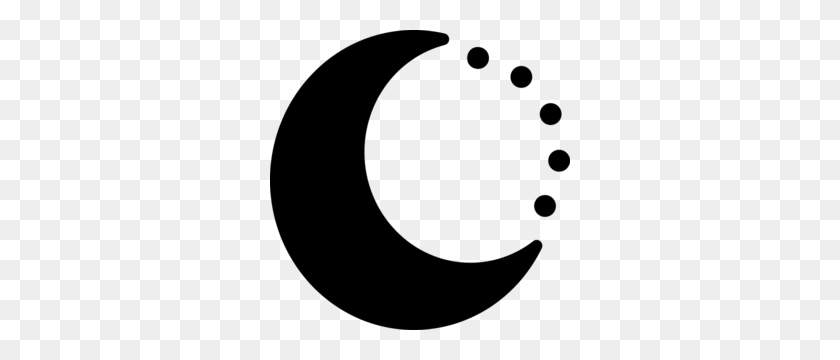 300x300 Crescent Moon Clip Art - Full Moon Clipart Black And White