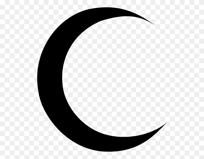 534x595 Crescent Moon Clipart Black And White - Moon Clipart Black And White