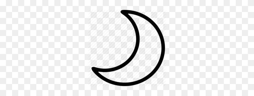 260x260 Crescent Moon Outline Clipart - Luna Clipart