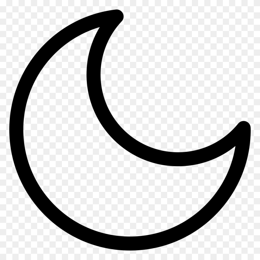 980x980 Crescent Moon Outlined Shape Png Icon Free Download - Crescent PNG