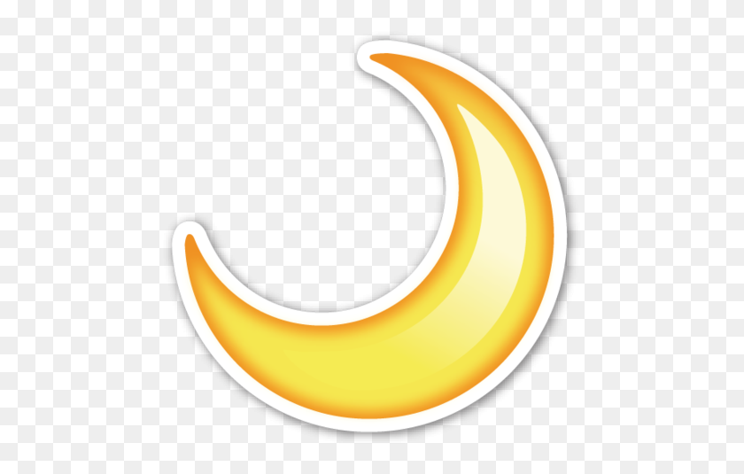480x475 Crescent Moon Smileys Stickers Emoji, Moon - Quarter Moon Clipart