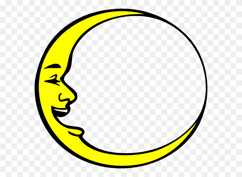 600x557 Crescent Moon Smiling Clip Arts Download - Cresent Moon PNG