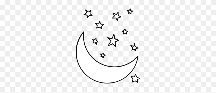 256x302 Crescent Moon With Stars Png Image - Moon And Stars PNG