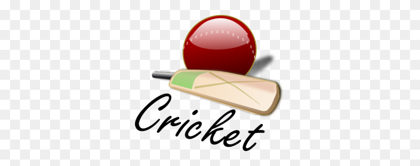 299x273 Cricket Bat And Ball Clip Art - Softball And Bat Clipart