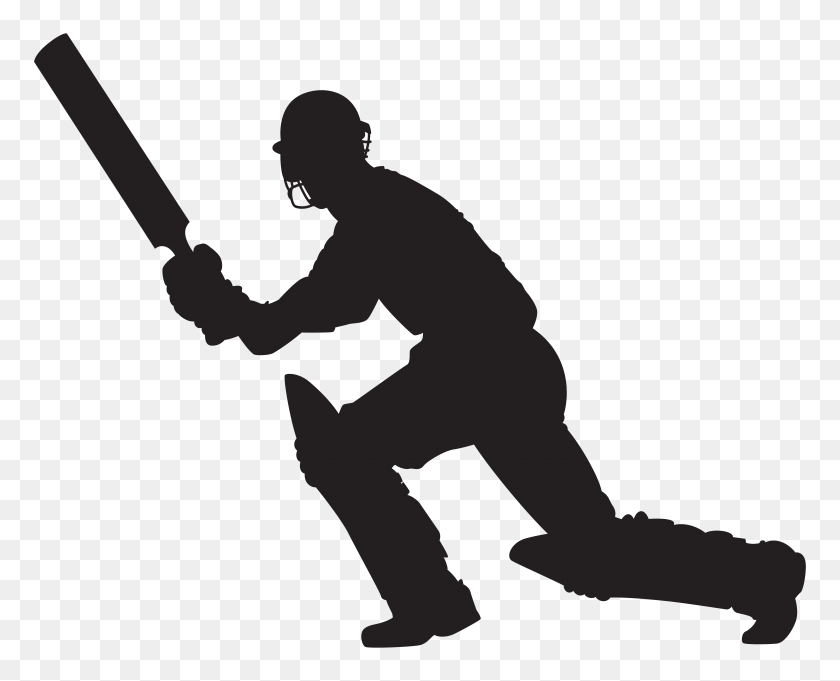 8000x6370 Silueta De Jugador De Cricket Png Clipart Gallery - Fall Sports Clipart