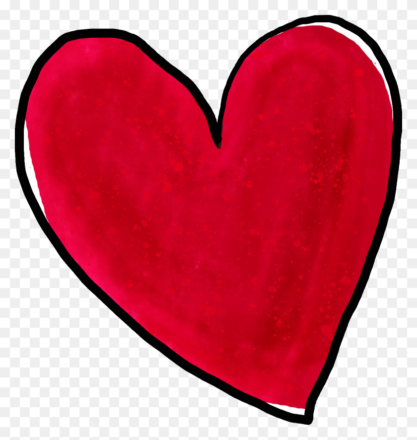 1252x1326 Crimson Heart In Digital Watercolor Sproutinginsecond Art - Watercolor Heart Clipart