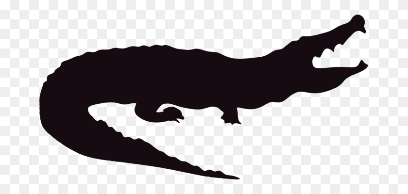 677x340 Crocodile Clip Alligators Black And White Silhouette Free - Free Alligator Clipart