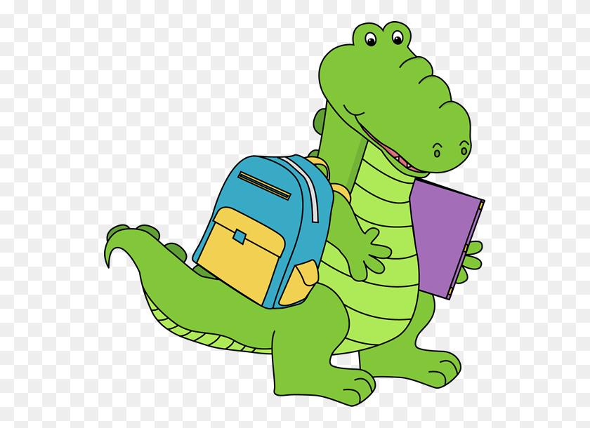 543x550 Crocodile Clipart School - 1st Day Of School Clipart
