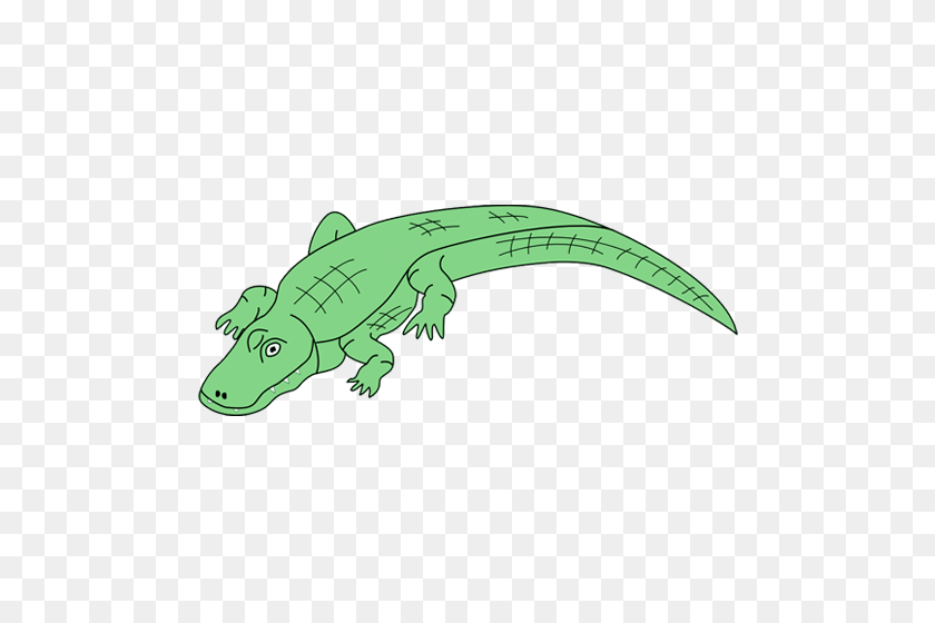 500x500 Crocodile Clipart White Background - Alligator Clipart