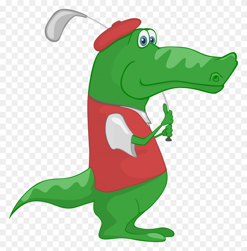 2073x2110 Crocodile Playing Golf Icons Png - Crocodile PNG