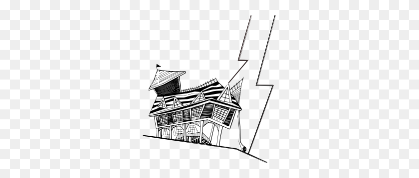 267x298 Crooked House Clip Art Free Vector - White House Clipart Black And White