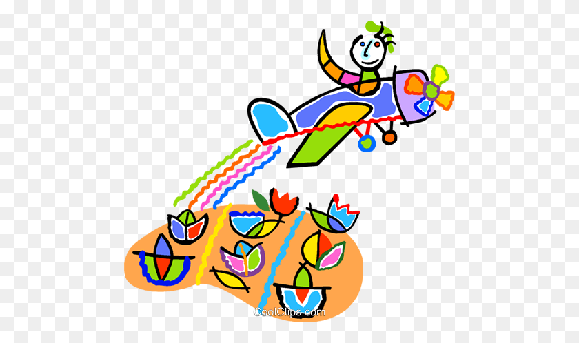 480x438 Crop Duster Dusting Crops Royalty Free Vector Clip Art - Duster Clipart