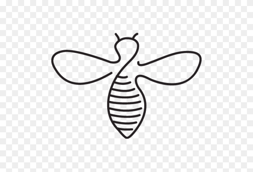 512x512 Cropped Bee Outline Centered - Outline PNG