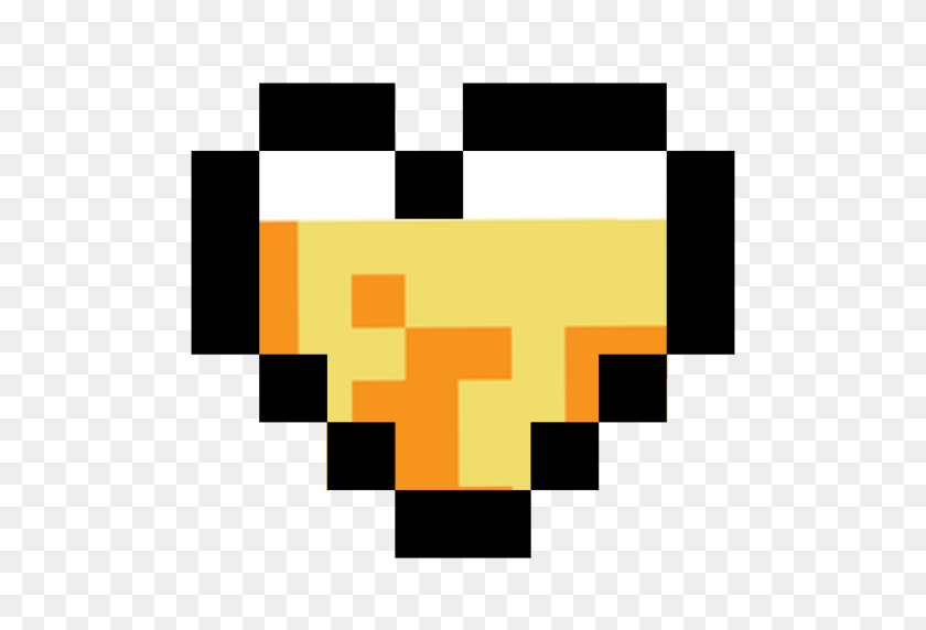 512x512 Cropped Beer Heart Pixels - Pixel Heart PNG
