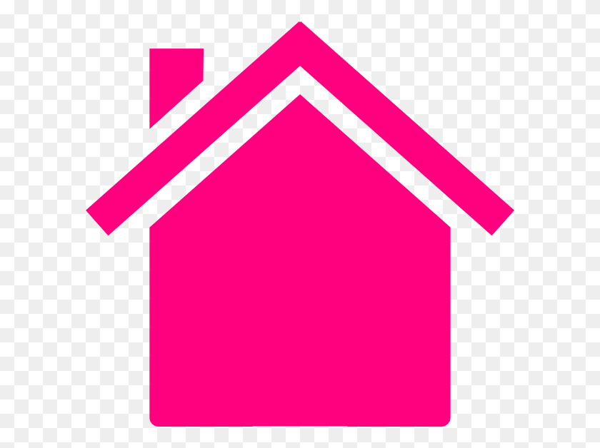 600x568 Обрезанный Обрезанный Розовый Контур Дома - Контур Дома Png