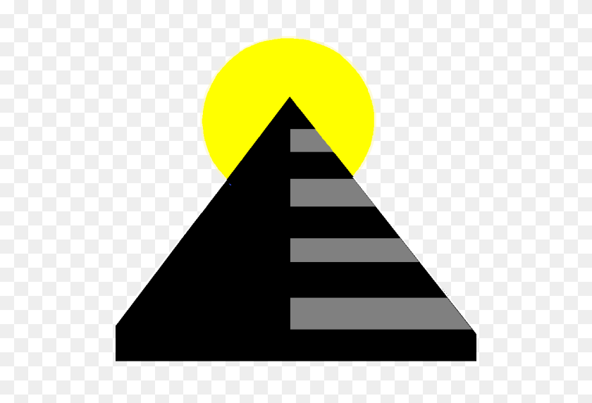 512x512 Обрезанная Пирамида С Солнцем - Пирамида Png
