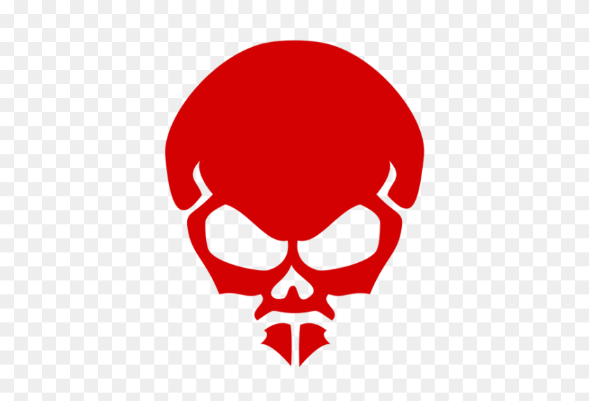 512x512 Обрезанный Значок Сайта Черепа Skullsnation - Красный Череп Png