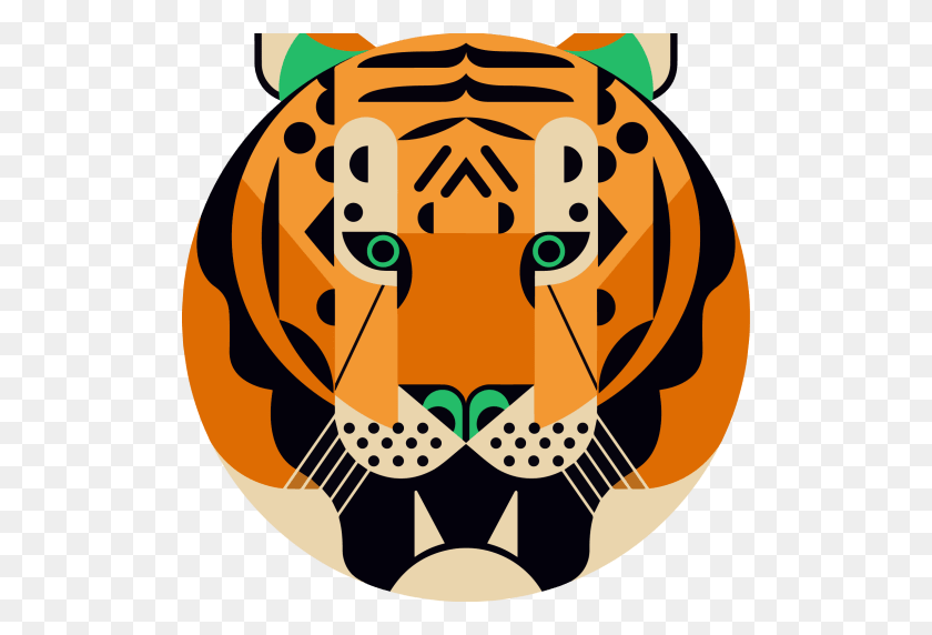 512x512 Обрезанная Голова Логотипа Тигра - Голова Тигра Png