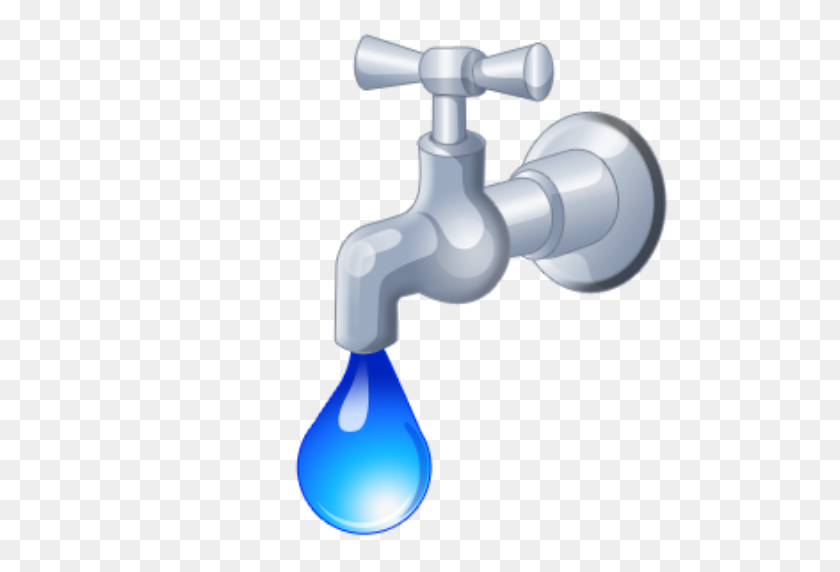 512x512 Cropped Water From Faucet Clip - Water Faucet Clipart