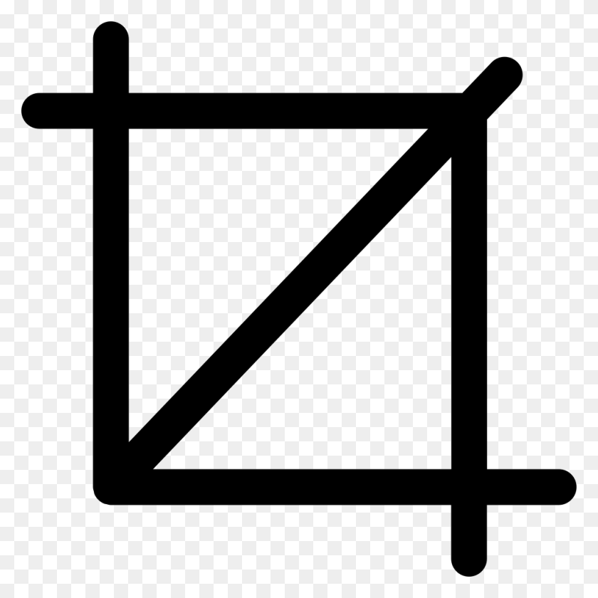 980x980 Cropping Tool Interface Square Symbol Of Straight Lines Png - Straight Line PNG